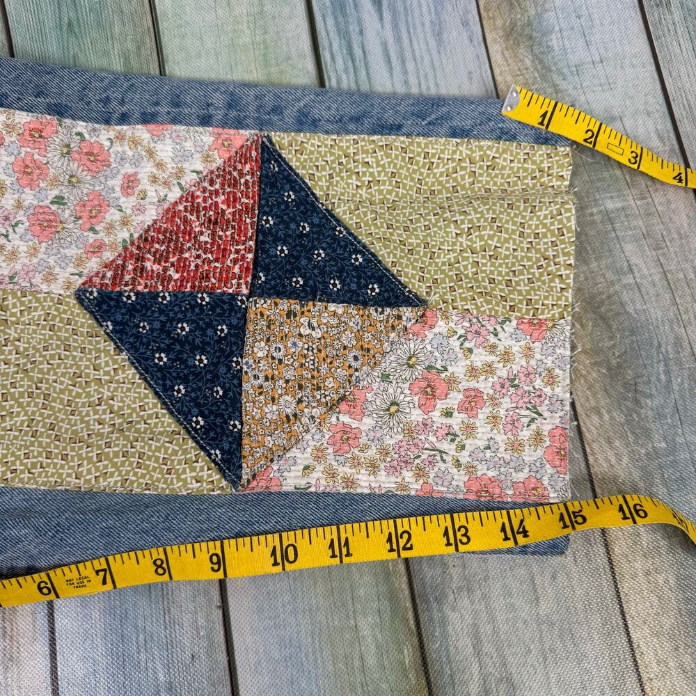 Levis 501 Big E Vintage Jean Shorts 150th Anniv Size 30 Quilt Upcycle Button Fly - Picture 9 of 9